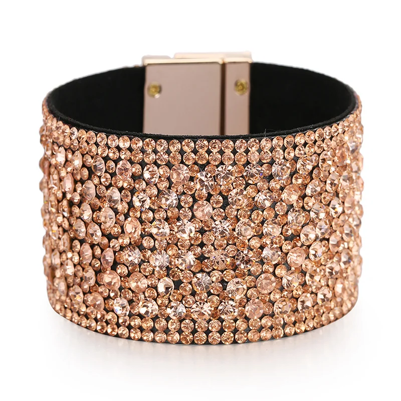 pulsera ancha con brillantes